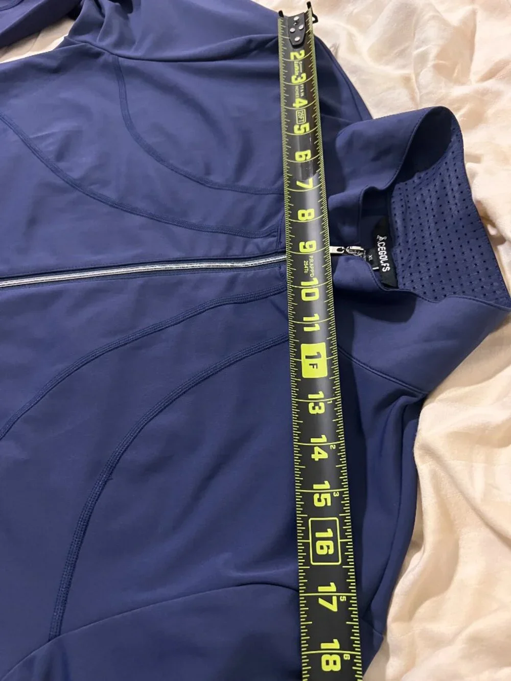 ACEGOLFS XL Navy Blue Peplum Golf Performance Jacket Full Zip Athletic Mesh Back